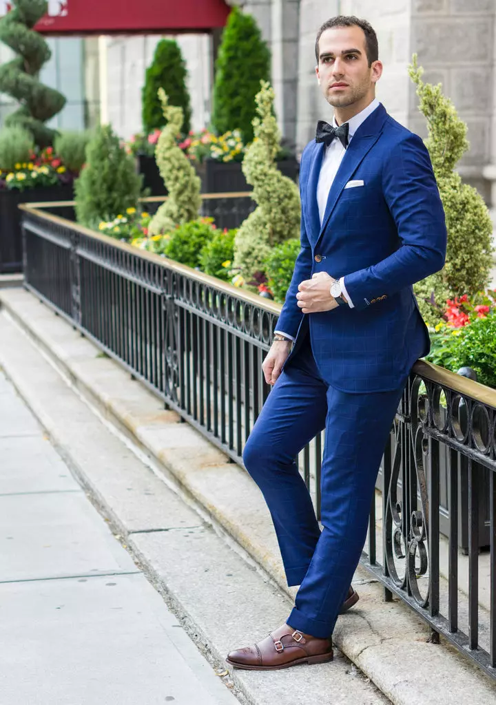 blue suit bow tie combinations