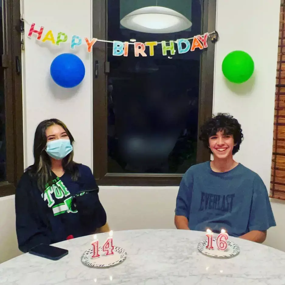 Oscar Gabriel and Nina celebrating their birthday together in 2021.