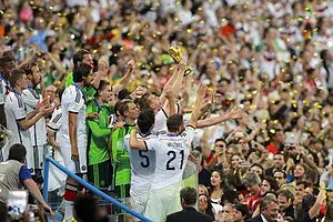 Germany celebrating victory in the 2014 FIFA World Cup in Brazil