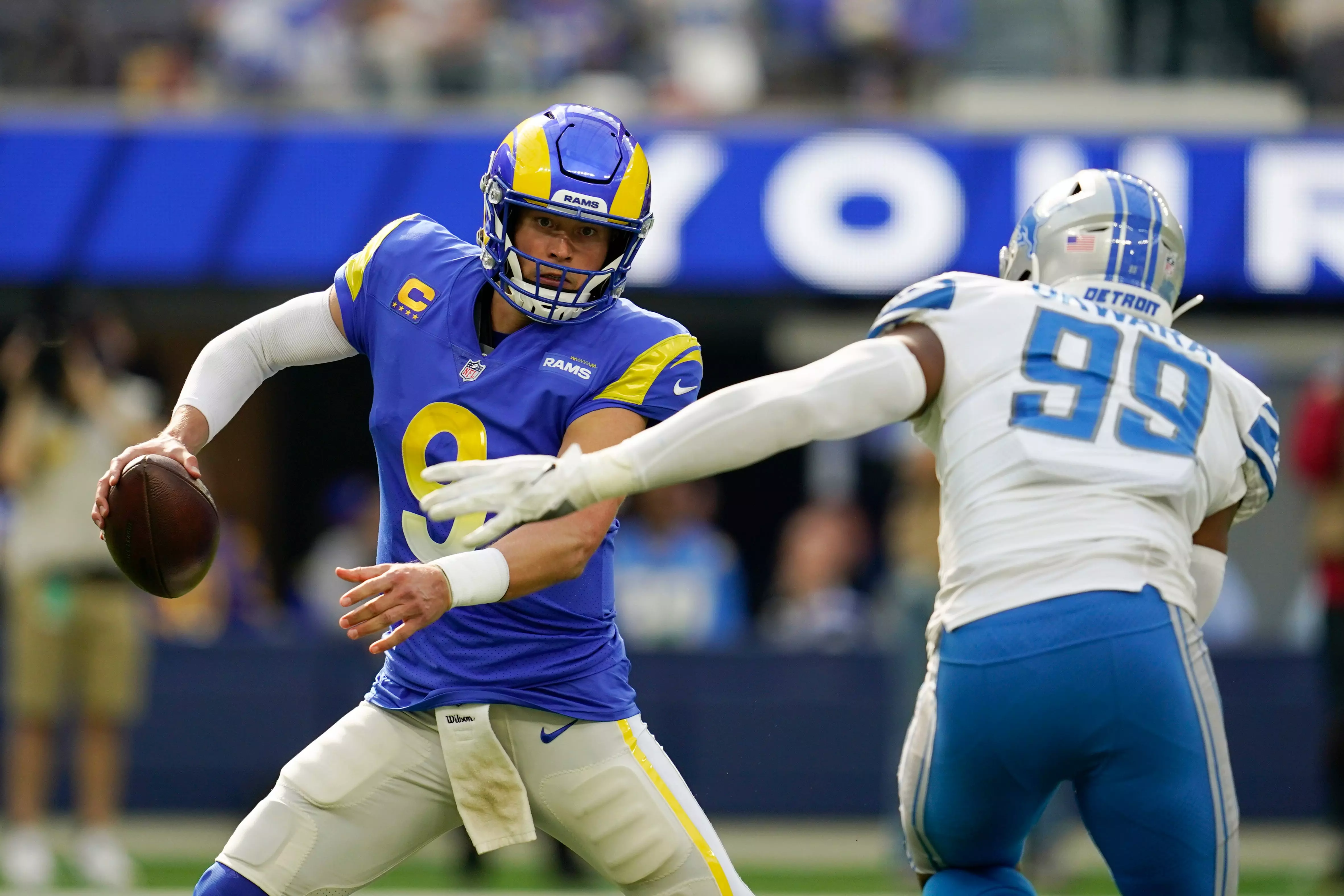 The Los Angeles Rams vs. Detroit Lions NFL Playoffs game on Sunday can be seen on NBC.