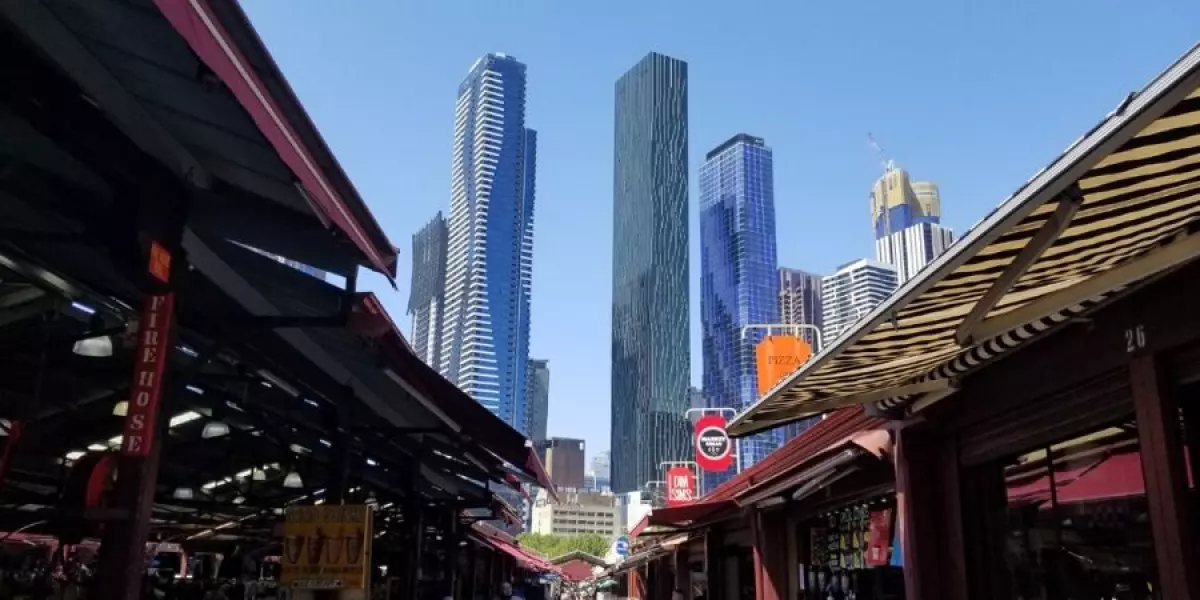 A view of the city from Queen Victoria Market