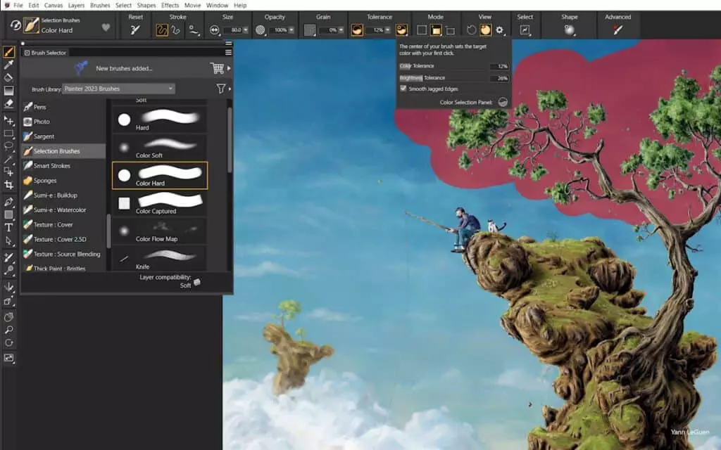 New Fluid Paint technology in Painter 2023 delivers greater opacity control and makes it easy to create smooth brush strokes