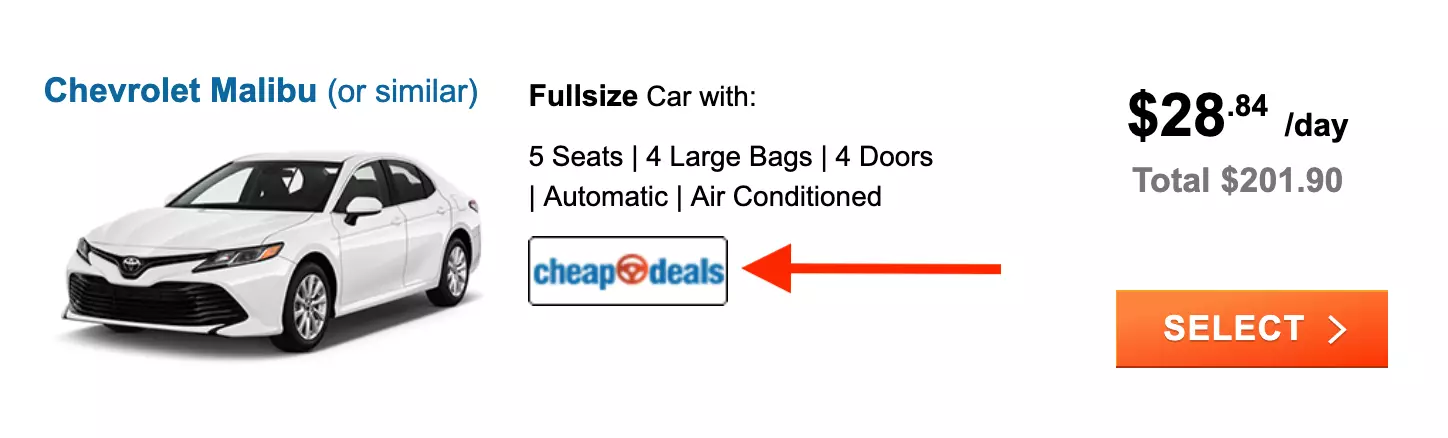 CheapOair package filter