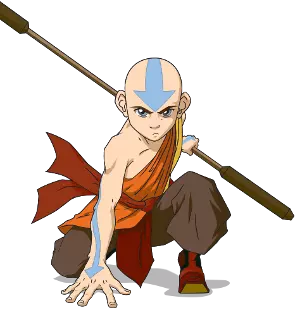 Avatar Aang's spirit with Korra in The Legend of Korra.
