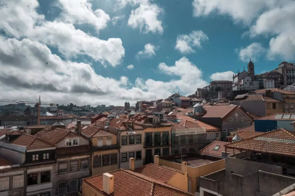 porto city centre historic view blue sky