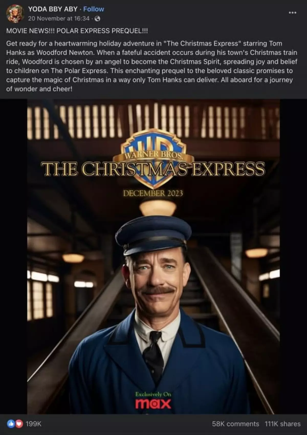 The fake poster for Polar Express sequel The Christmas Express