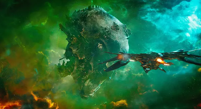 Zoe Saldana as Gamora in Guardians of the Galaxy Vol. 3