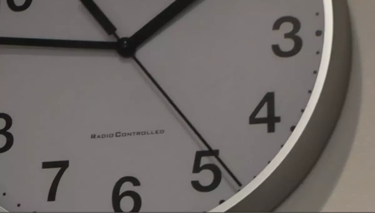 Image of half a clock face filling the frame