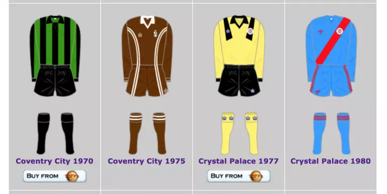 Soiled goods: Coventry’s brown away kit from the mid-Seventies
