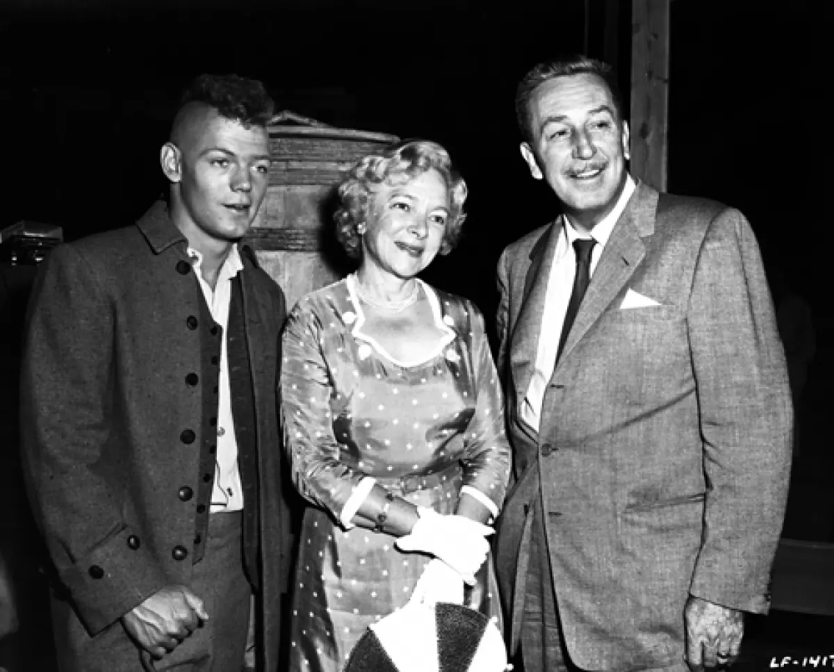 James MacArthur, Helen Hayes and Walt Disney