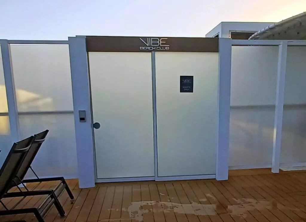 a white door on a deck