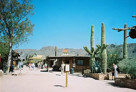 A street view from the entrance of Old Tucson Studios