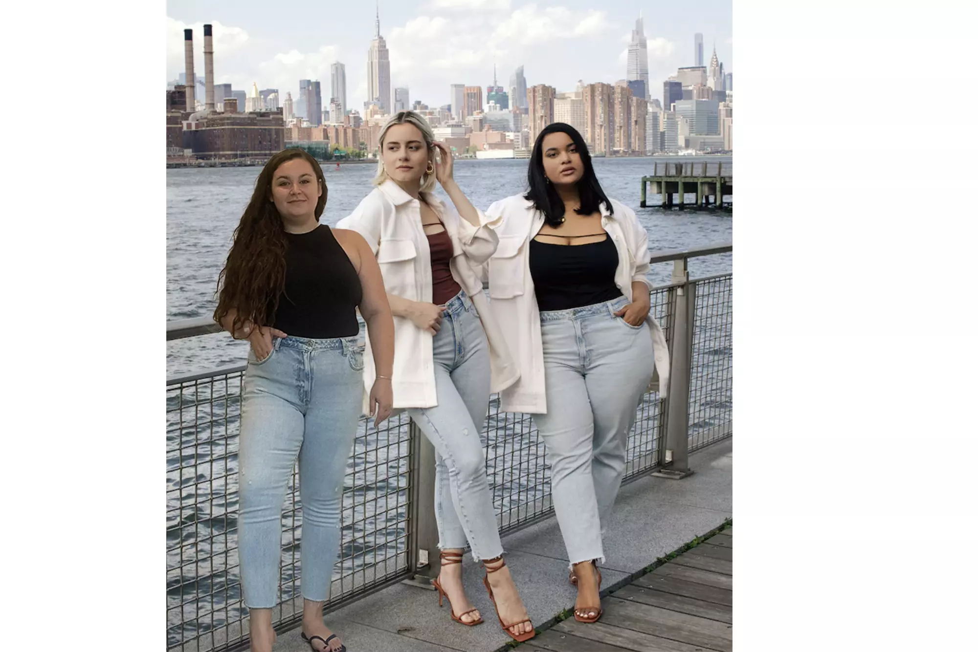 Sophie Cannon photoshopped into an Abercrombie ad with two women in skinny jeans in front of the NYC skyline